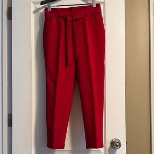 cleo Red Tie-Waist Trousers